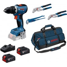 BOSCH GSR 18V-65 PROFESSIONAL Aku vŕtací skrutkovač, 3 inštalatérske kliešte 0615A5007J
