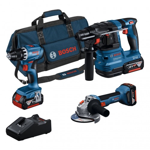 BOSCH GSR+GWS+GBH+3× 4,0Ah+GAL 18V-40 PROFESSIONAL náradia 18V súprava 3 ks 0615A5007L