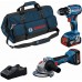 BOSCH PROFESSIONAL 18 V súprava 2 ks náradia GSR + GWS + (2× 4.0Ah+GAL, brašna) 0615A5007N