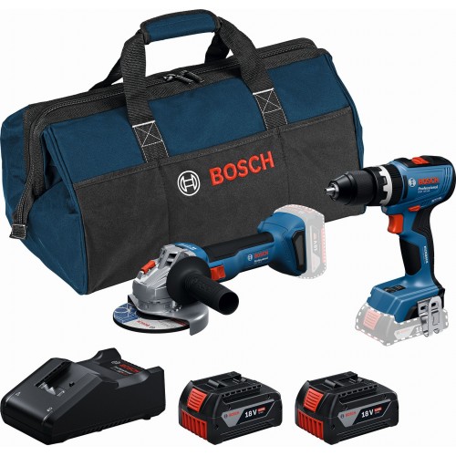 BOSCH PROFESSIONAL GSB 18V-65 + GWS 18V-8 + (2x GBA 4.0Ah + GAL 18V-40 + taška) 0615A5008Z