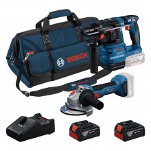 BOSCH GWS + GBH + 2× GBA 18V 4.0Ah + GAL + súprava 2 kusov náradia triedy 18 V 0615V0003C