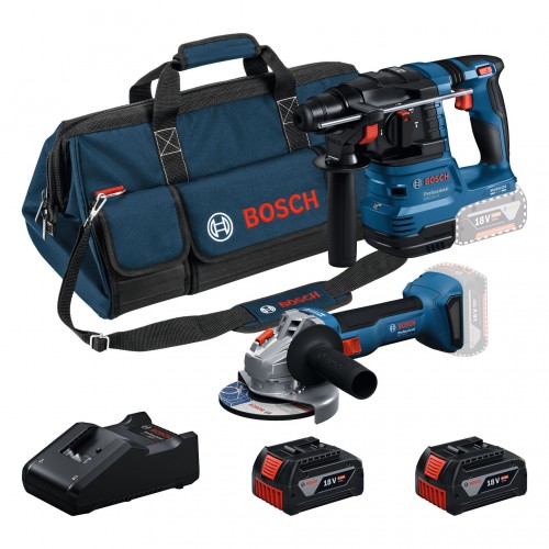 BOSCH GWS + GBH + 2× GBA 18V 4.0Ah + GAL + súprava 2 kusov náradia triedy 18 V 0615V0003C