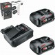 BOSCH Základná súprava 18 V (2× 2,5 Ah + AL 18V-44) 1600A031T5