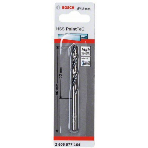 BOSCH Skrutkovitý vrták HSS PointTeQ 4,8 x 52 mm, 1ks 2608577164