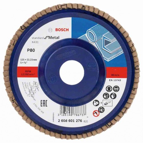 BOSCH Lamelový brúsny kotúč X431, Standard for Metal, 125 mm, 22,23 mm, 80 2608601276