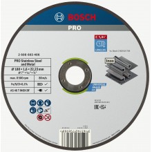 BOSCH Rezací kotúč Stainless Steel and Metal, 180 × 1,6 × 22,23 mm, rovný, OSA 2608603406