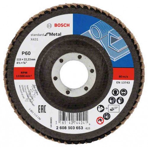 BOSCH Lamelový brúsny kotúč X431, Standard for Metal, 115 mm, 22,23 mm, 60 2608603653