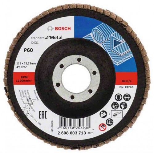 BOSCH Lamelový brúsny kotúč X431, Standard for Metal, 115 mm, 22,23 mm, 60 2608603713