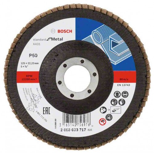 BOSCH Lamelový brúsny kotúč X431, Standard for Metal, 125 mm, 22,23 mm, 60 2608603717