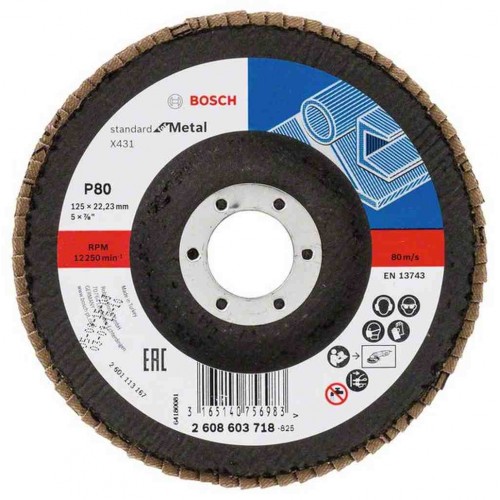 BOSCH Lamelový brúsny kotúč X431, Standard for Metal, 125 mm, 22,23 mm, 80 2608603718