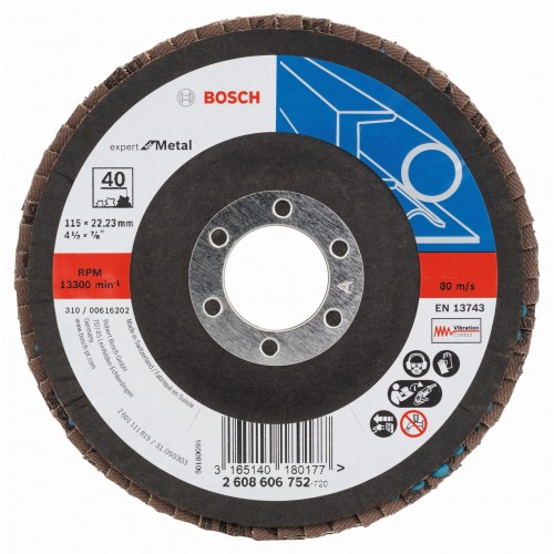 BOSCH Expert for Metal Lamelový brúsny kotúč X551, 115x22,23mm, 40, 2608606752