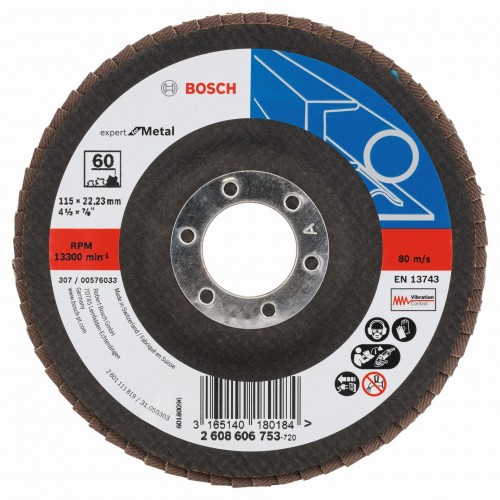 BOSCH Expert for Metal Lamelový brúsny kotúč X551, 115x22,23mm, 60, 2608606753 BOSCH Expert for Metal Lamelový brúsny kotúč X551, 115x22,23mm, 60, 2608606753