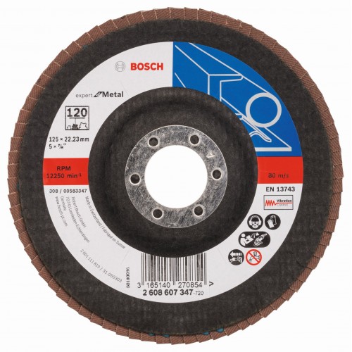 BOSCH Expert for Metal Lamelový brúsny kotúč X551, 125x22,23mm, 120, 2608607347 BOSCH Expert for Metal Lamelový brúsny kotúč X551, 125x22,23mm, 120, 2608607347