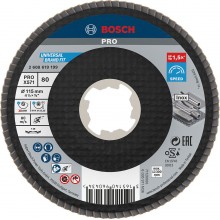 BOSCH Lamelový brúsny kotúč PRO X571, zalomený, 115 mm, G80, X-Lock 2608619199