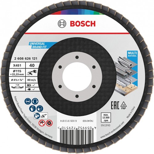 BOSCH Lamelový brúsny kotúč X451, 115 x 22,23 mm, G40, T29 2608626121