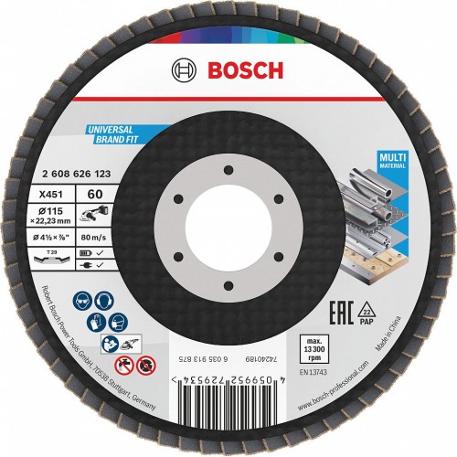 BOSCH Lamelový brúsny kotúč X451, 115 × 22,23 mm, G60, T29, 2608626123