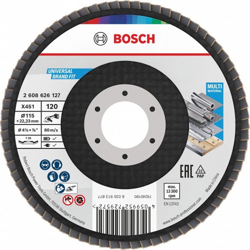 BOSCH Lamelový brúsny kotúč X451, 115 x 22,23 mm, G120, T29, 2608626127