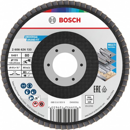 BOSCH Lamelový brúsny kotúč X451, 115 × 22,23 mm, G80, T27 2608626133