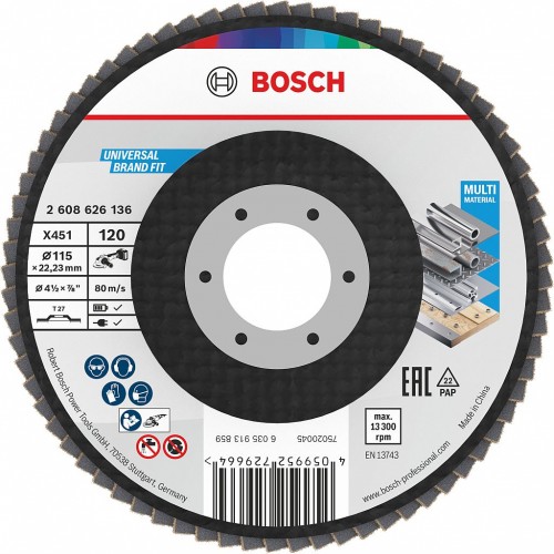 BOSCH Lamelový brúsny kotúč X451, 115 × 22,23 mm, G120, T27 2608626136