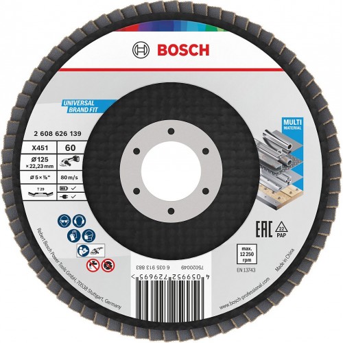 BOSCH Lamelový brúsny kotúč X451, 125 × 22,23 mm, G60, T29 2608626139