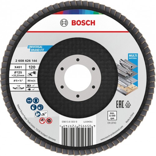 BOSCH Lamelový brúsny kotúč X451, 125 × 22,23 mm, G120, T29 2608626144