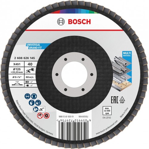 BOSCH Lamelový brúsny kotúč X451, 125 × 22,23 mm, G40, T27 2608626145