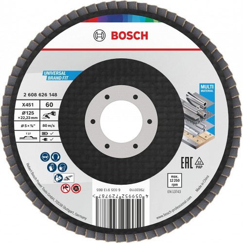BOSCH Lamelový brúsny kotúč X451, 125 × 22,23 mm, G60, T27 2608626148