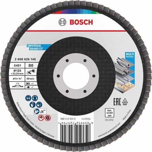 BOSCH Lamelový brúsny kotúč X451, 125 × 22,23 mm, G80, T27 2608626149