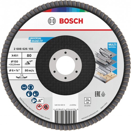 BOSCH Lamelový brúsny kotúč X451, 150 × 22,23 mm, G80, T29 2608626155