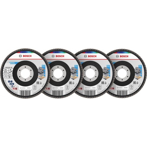 BOSCH Sada lamelových brúsnych kotúčov X451,115x22,23 mm, G40; 60; 80; 120, T29 2608626159