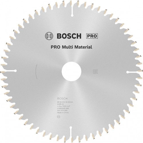 BOSCH Kotúč PRO Multi Material pre okružné píly, 216 × 2,5 × 30 mm, T60 2608640446