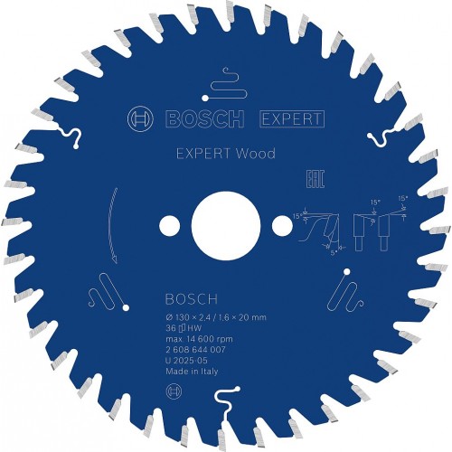 BOSCH Kotúč EXPERT Wood na drevo pre okružné píly, 130 × 2,4/1,6 × 20 mm, T36 2608644007