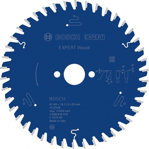 BOSCH Kotúč EXPERT Wood na drevo pre okružné píly, 140 × 1,8/1,3 × 20 mm, T42 2608644010