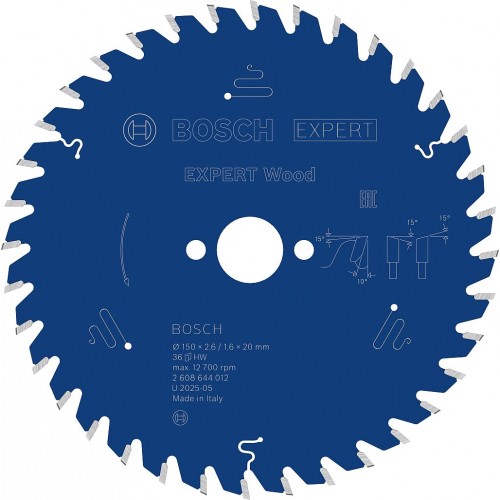 BOSCH Kotúč EXPERT Wood na drevo pre okružné píly, 150 × 2,6/1,6 × 20 mm, T36 2608644012