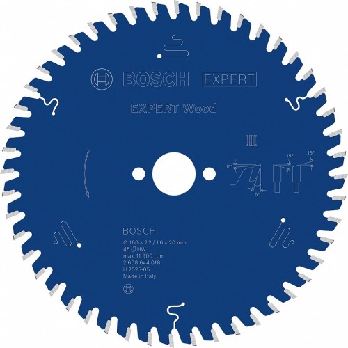 BOSCH Kotúč EXPERT Wood na drevo pre okružné píly, 160 × 2,2/1,6 × 20 mm, T48 2608644018