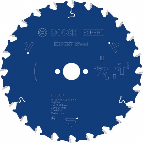 BOSCH Expert for Wood Pílový kotúč, 165 × 2,6/1,6 × 20 mm, T24 2608644022