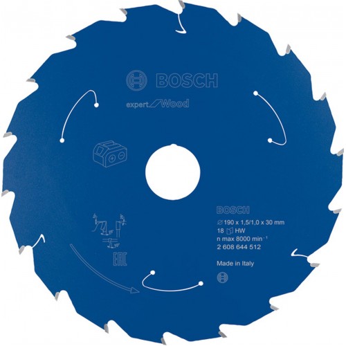 BOSCH Pílový kotúč pre aku píly Expert for Wood 190×1,5/1×30 T18 2608644512
