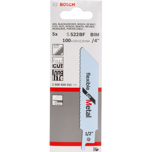 BOSCH List chvostovej píly S 522 BF Flexible for Metal 5ks 2608656011 BOSCH List chvostovej píly S 522 BF Flexible for Metal 5ks 2608656011