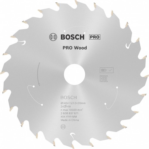 BOSCH Kotúč PRO Wood cordless na drevo pre aku okružné píly 140x20x1,5/1,0x24T 2608837671