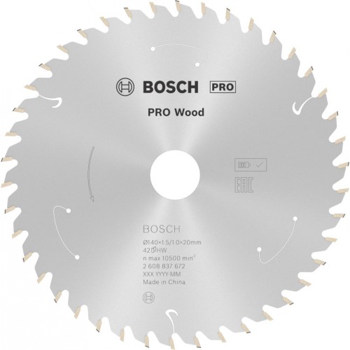 BOSCH Kotúč PRO Wood cordless na drevo pre aku okružné píly 140x20x1,5/1,0x42T 2608837672