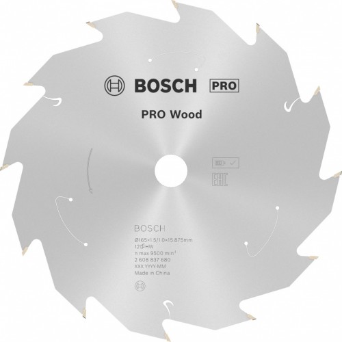 BOSCH Kotúč PRO Wood cordless 165x15,875x1,5/1,0x12T 2608837680