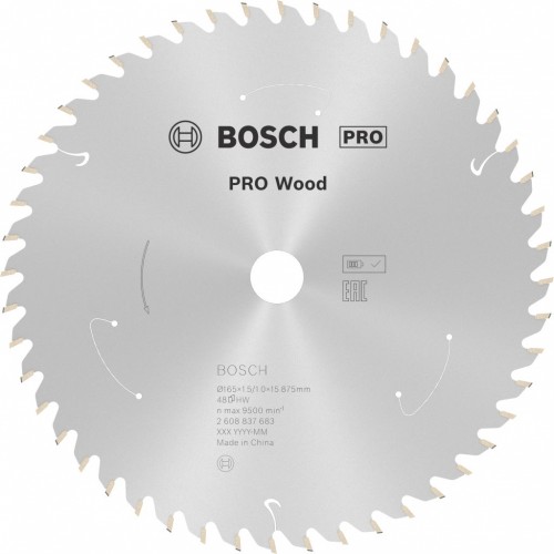 BOSCH Kotúč PRO Wood cordless 165x15,875x1,5/1,0x48T 2608837683