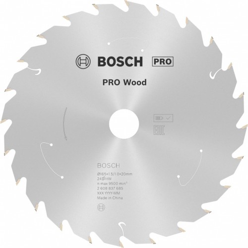 BOSCH Kotúč PRO Wood cordless 165x20x1,5/1,0x24T 2608837685