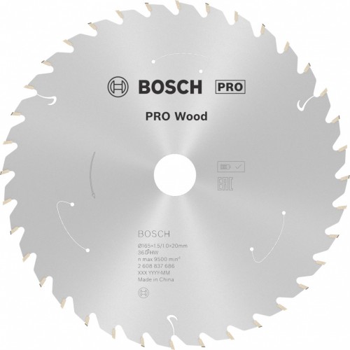 BOSCH Kotúč PRO Wood cordless 165x20/16x1,5/1,0x36T 2608837686