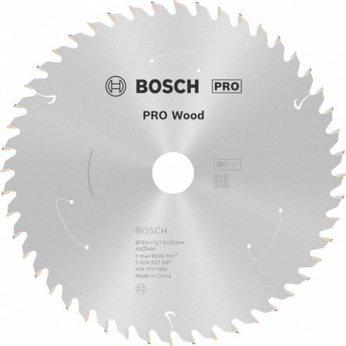 BOSCH Kotúč PRO Wood cordless 165x20x1,5/1,0x48T 2608837687