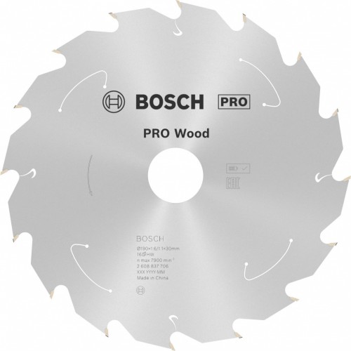 BOSCH Kotúč PRO Wood cordless 190x30/20x1,6/1,1x16T 2608837706