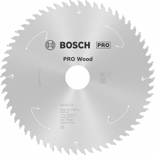 BOSCH Kotúč PRO Wood cordless 190x30/20x1,6/1,1x60T 2608837711