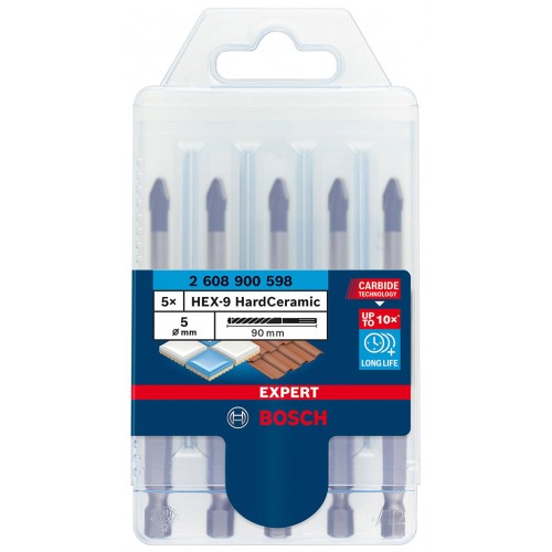 BOSCH 5-dielna sada vrtákov na strešnú krytinu EXPERT HEX-9 HardCeramic 5 mm 2608900598