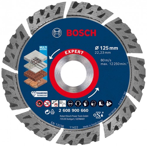 BOSCH Diamantový rezací kotúč EXPERT MultiMaterial, 125 x 22,23 x 2,2 x12 mm 2608900660