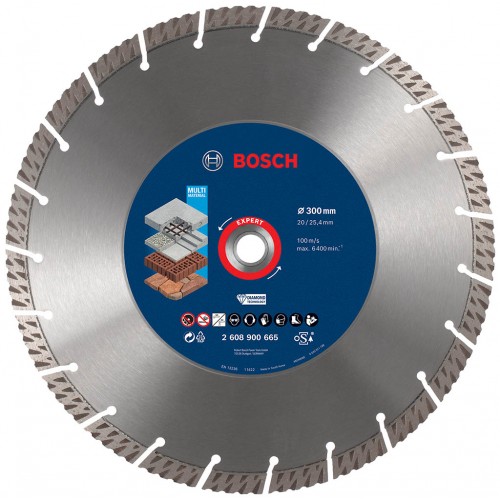 BOSCH Diamantový rezací kotúč EXPERT MultiMaterial, 300 × 20/25,40 × 3 ×15 mm 2608900665